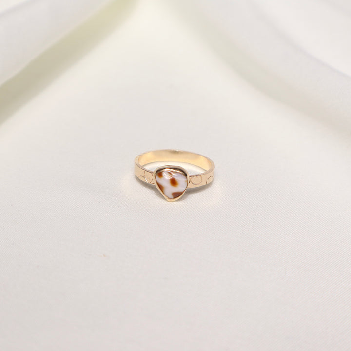 Shell Plumeria Ring - Size 8.5