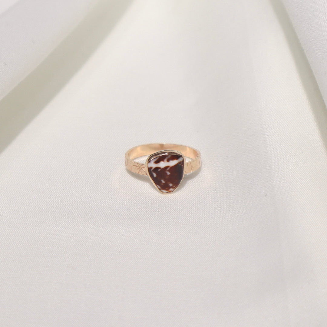 Shell Plumeria Ring - Size 10