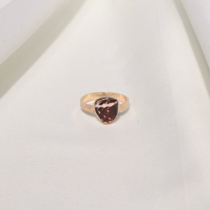 Shell Plumeria Ring - Size 10
