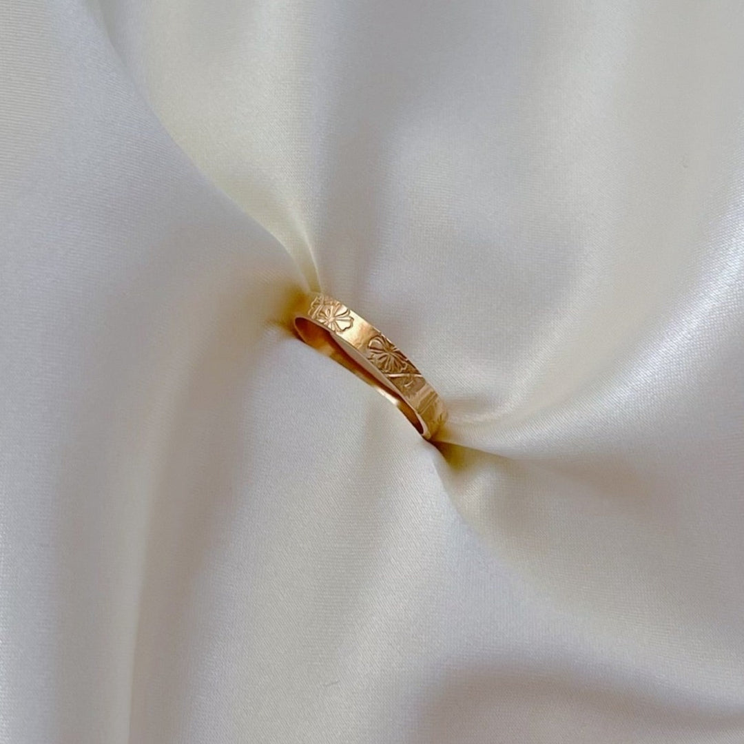 Hibiscus Stamped Ring