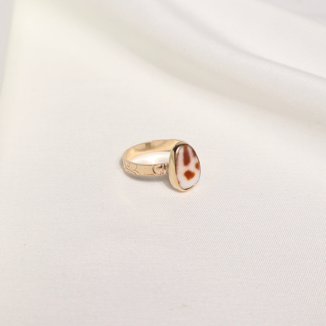 Shell Plumeria Ring - Size 7.5
