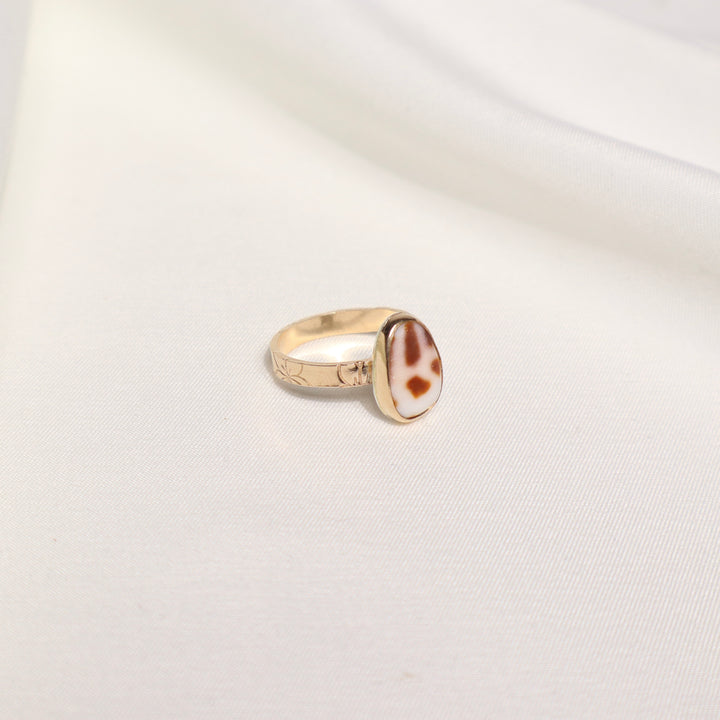 Shell Plumeria Ring - Size 7.5