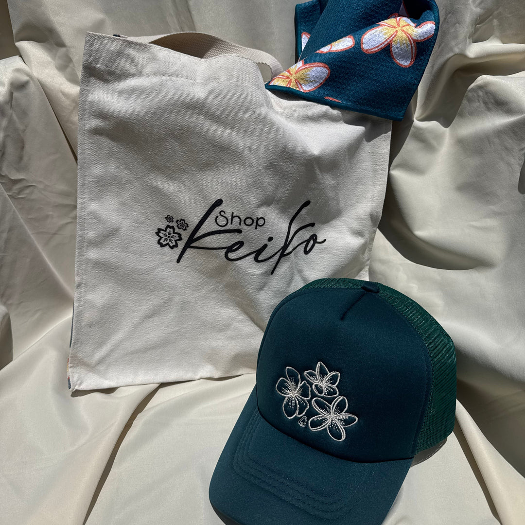 BUNDLE DEAL: Shop Keiko x Tai Swim Anni Collab - Yoga Towel, Trucker Hat, & Canvas Tote