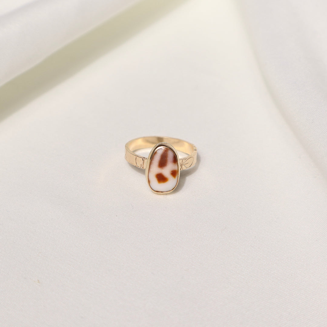 Shell Plumeria Ring - Size 7.5