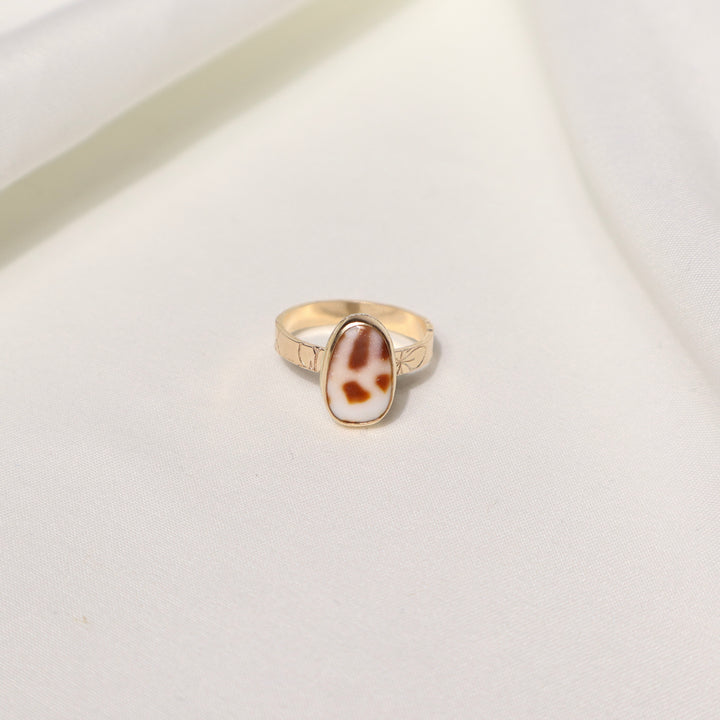 Shell Plumeria Ring - Size 7.5