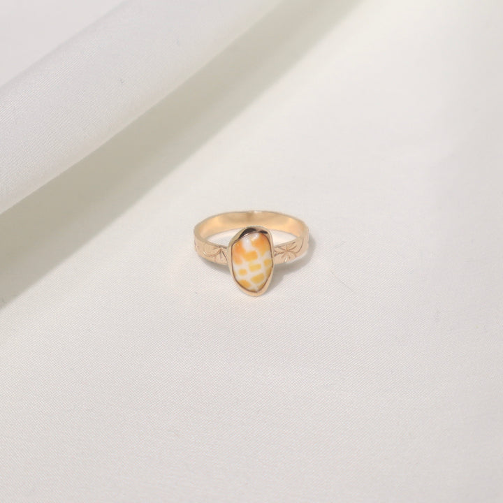 Shell Plumeria Ring - Size 8.5