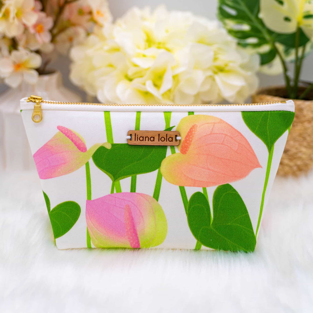 Accessory Pouch in Anthurium White - Liana Lola