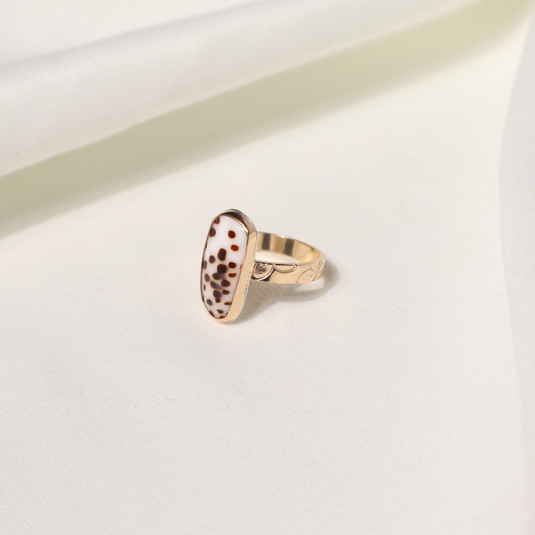 Shell Plumeria Ring - Size 7