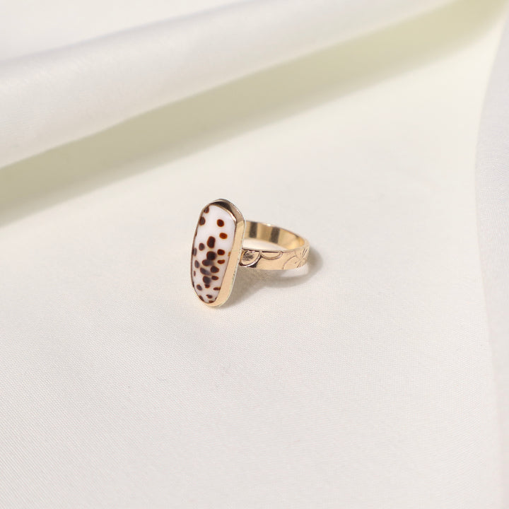 Shell Plumeria Ring - Size 7