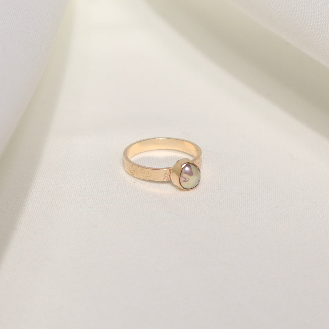 Edison Hibiscus Ring - Size 7