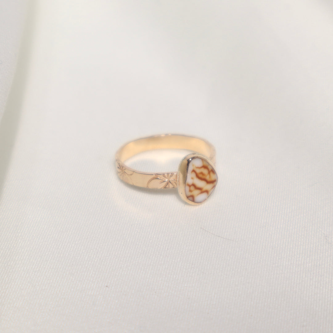 Shell Plumeria Ring - Size 8.5