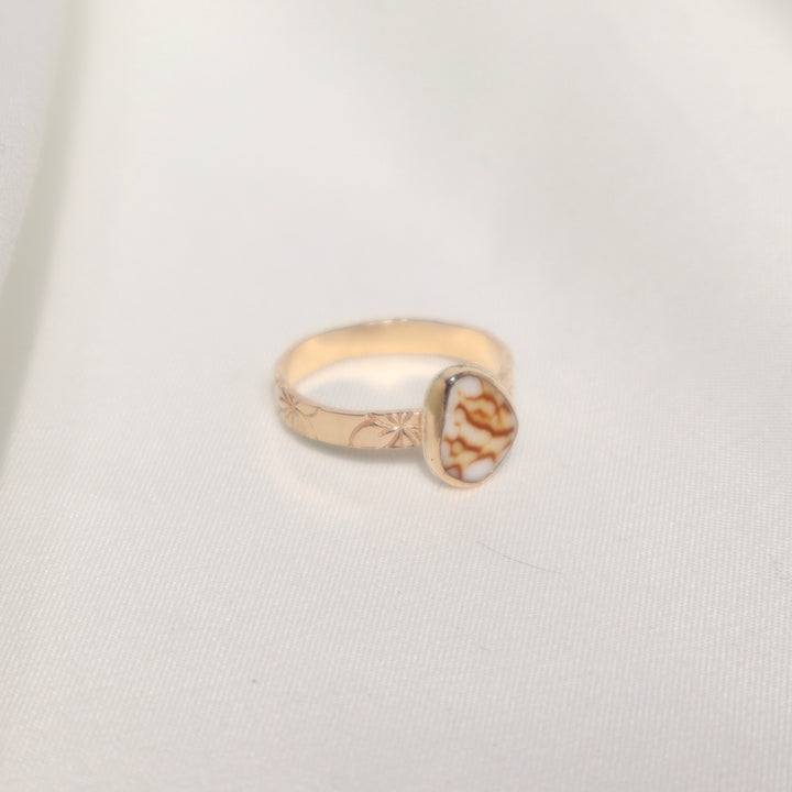 Shell Plumeria Ring - Size 8.5