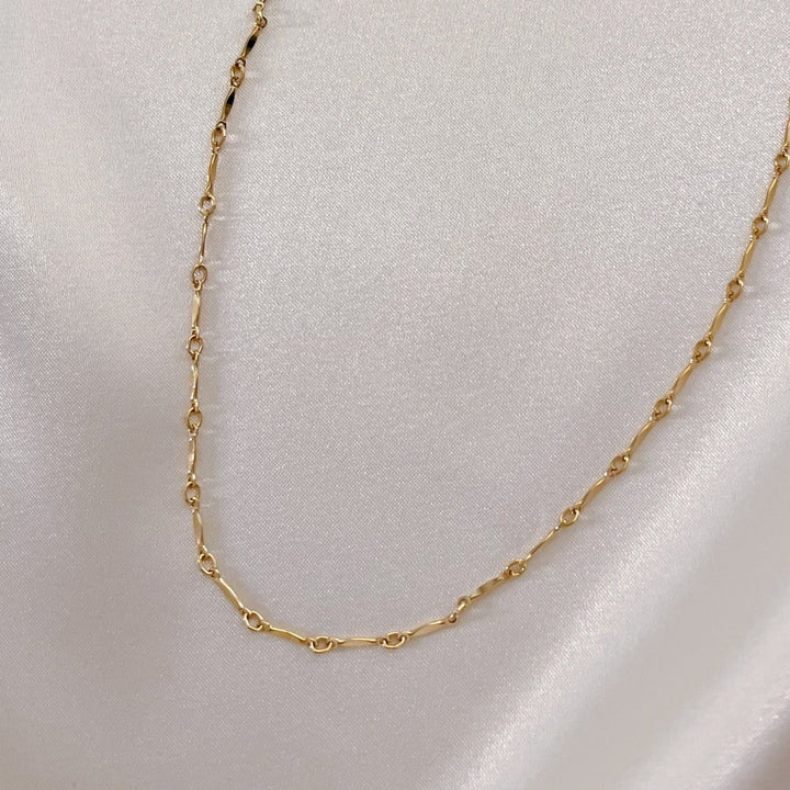 Flat Bar Chain Layering Necklace