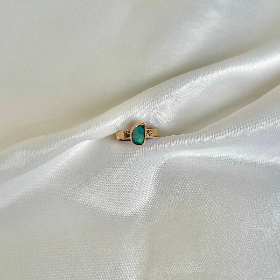 Australian Opal Doublet Ring 5.5 (Monstera)