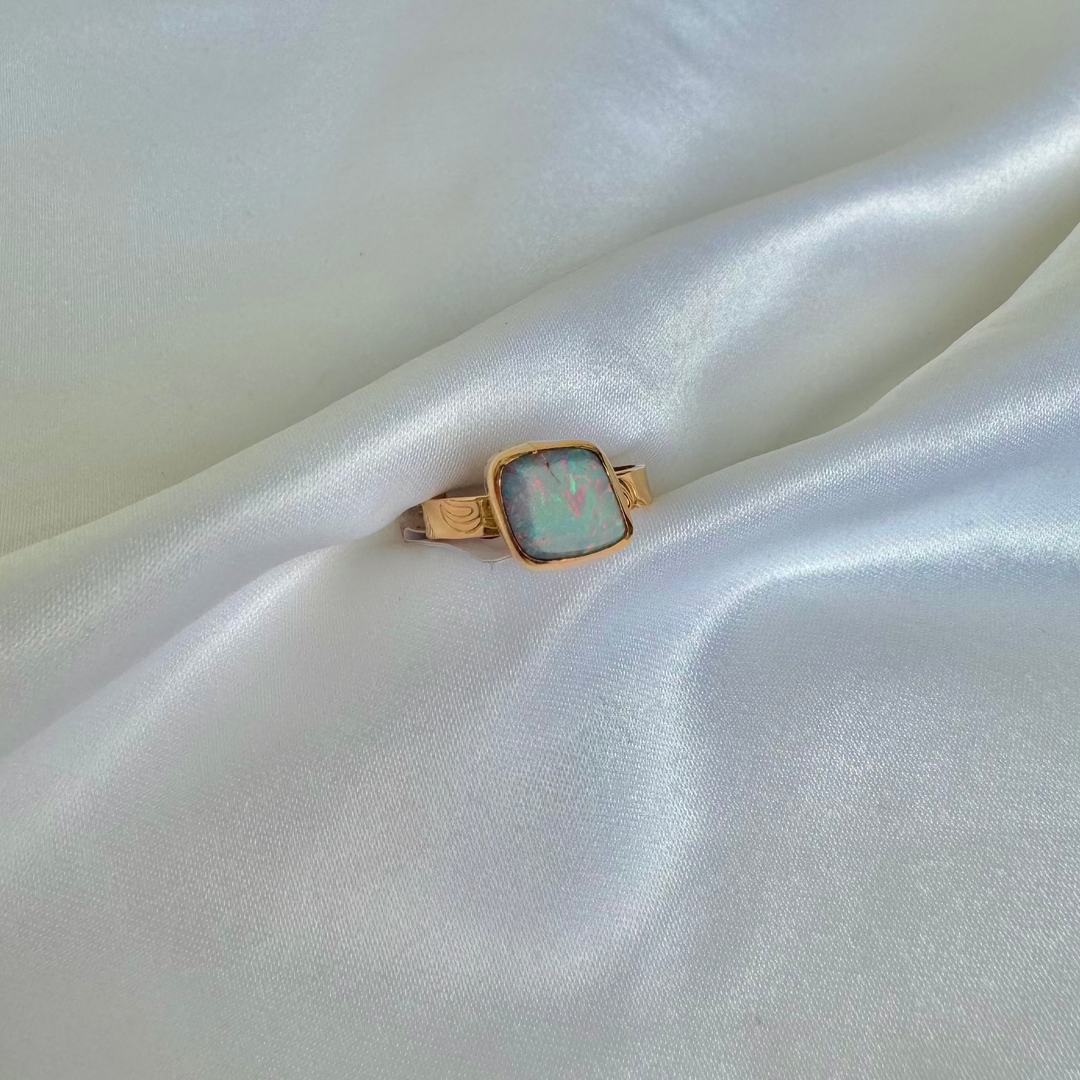 Australian Opal Doublet Ring 5.5 (Monstera)