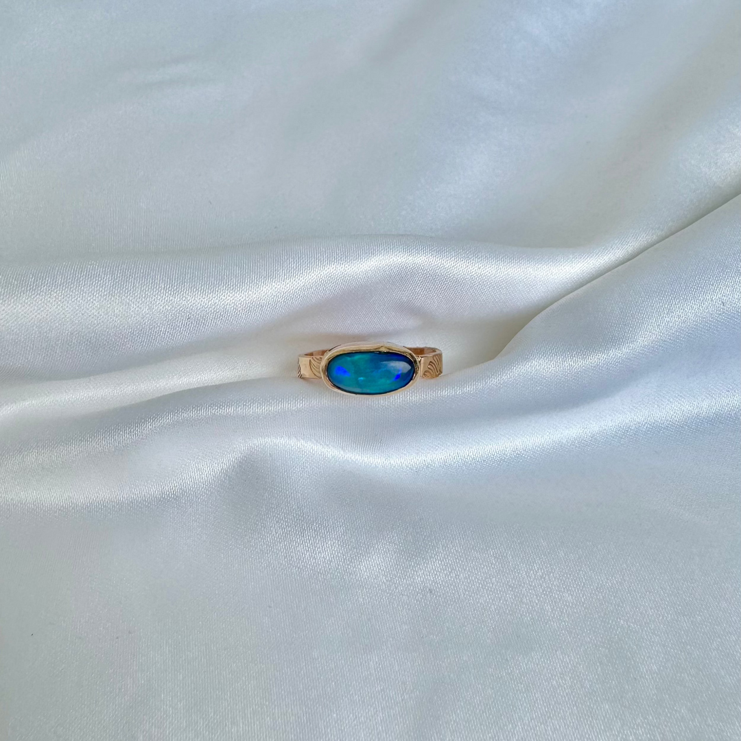 Australian Opal Doublet Ring 8.5 (Monstera)