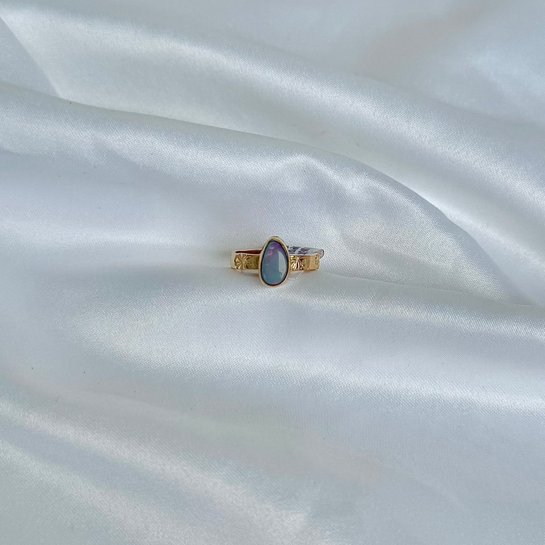 Australian Opal Doublet Ring 5.5 (Hibiscus)