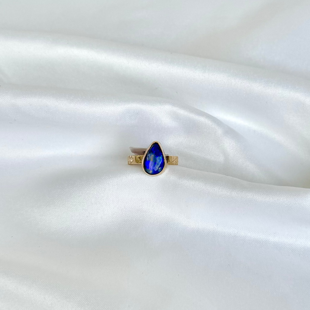 Australian Opal Doublet Ring 5.5 (Hibiscus)