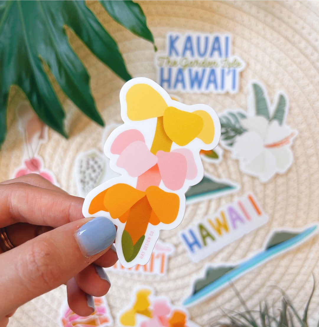 Puakenikeni Lei Flower Sticker - Hay Design