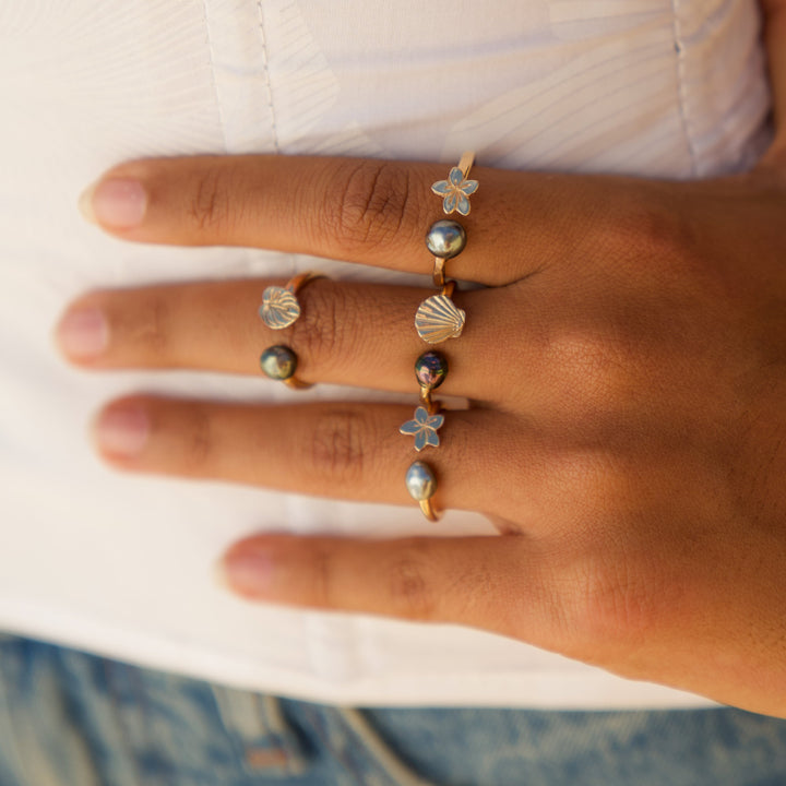 Seashell Tahitian Cuff Ring