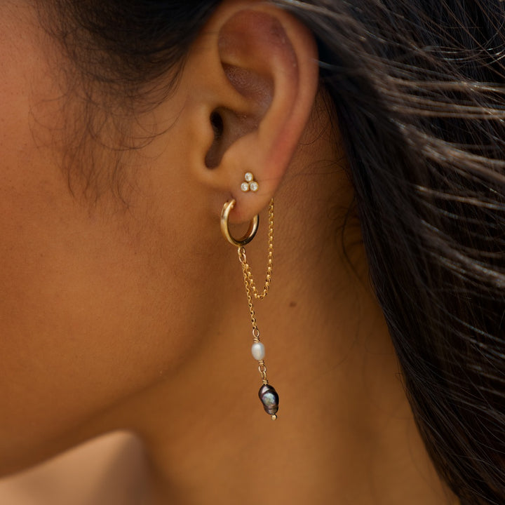 CZ Trio Premium Hybrid Tahitian Hoops (2 Piercings)