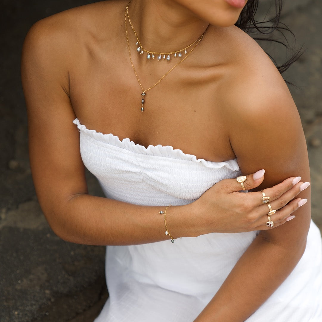 Multi Tahitian Keshi Necklace