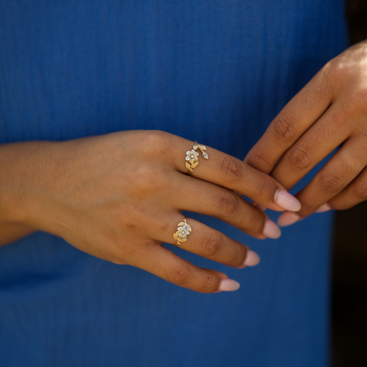 Gardenia Closed Ring in 14k