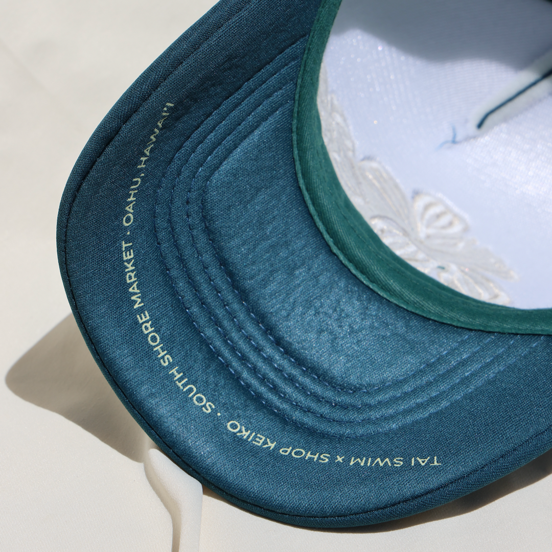Embroidered Plumeria Trucker Hat - Shop Keiko x Tai Swim Anni Collab