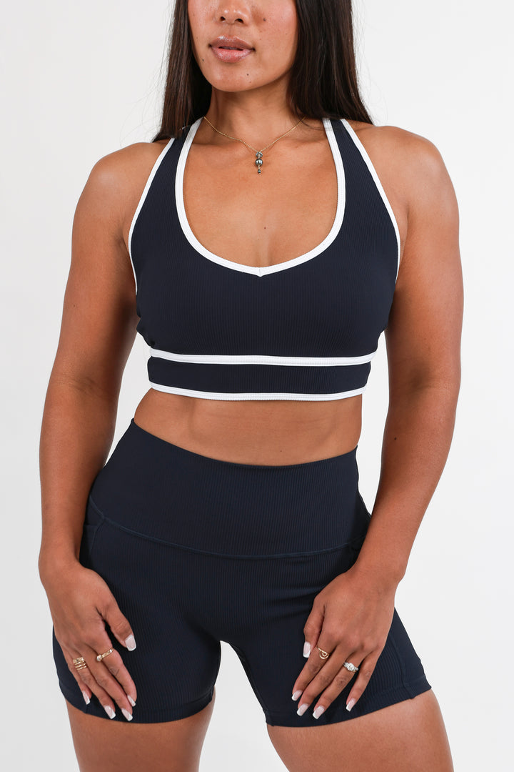 Ribbed Keiko x ABT Essential 4" Biker Short in Navy