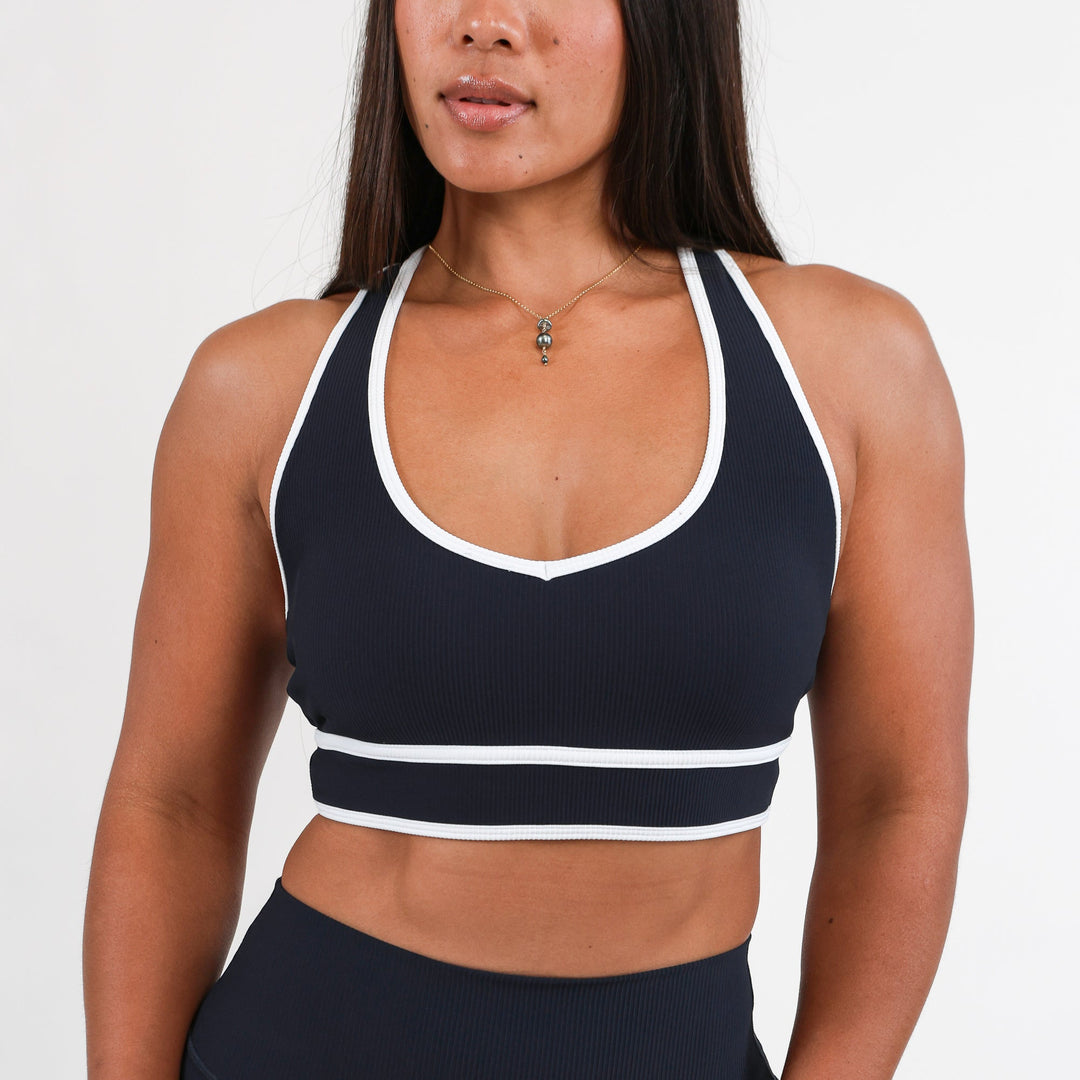 Ribbed Keiko x ABT Crop Tank in Navy Blue