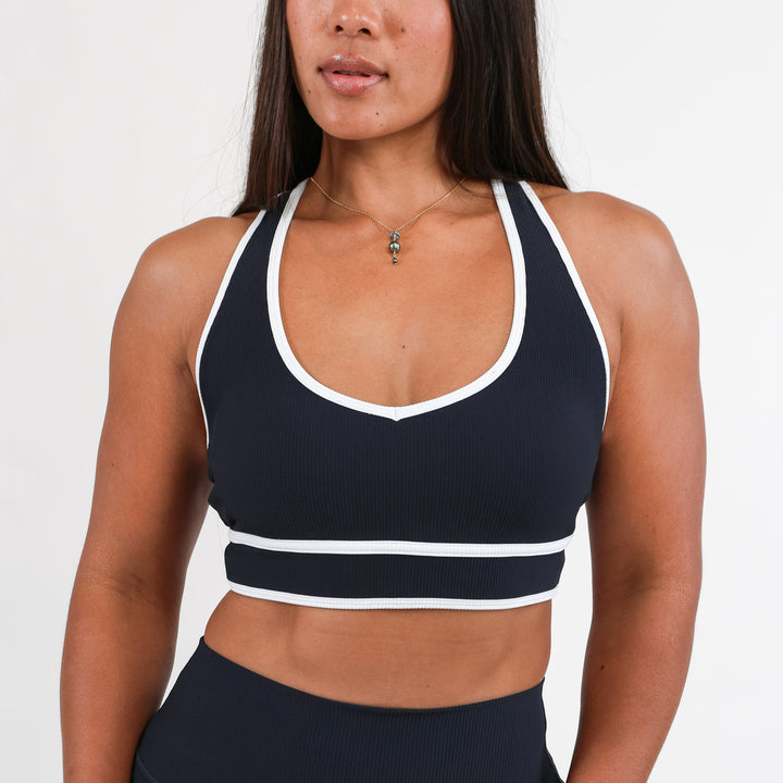 Ribbed Keiko x ABT Crop Tank in Navy Blue
