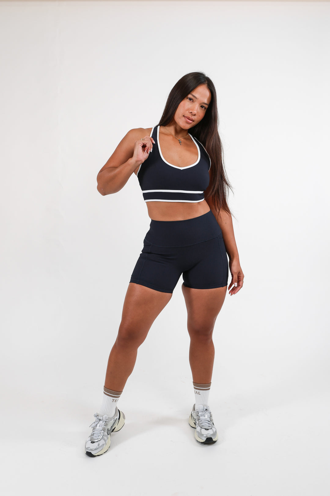 Ribbed Keiko x ABT Crop Tank in Navy Blue