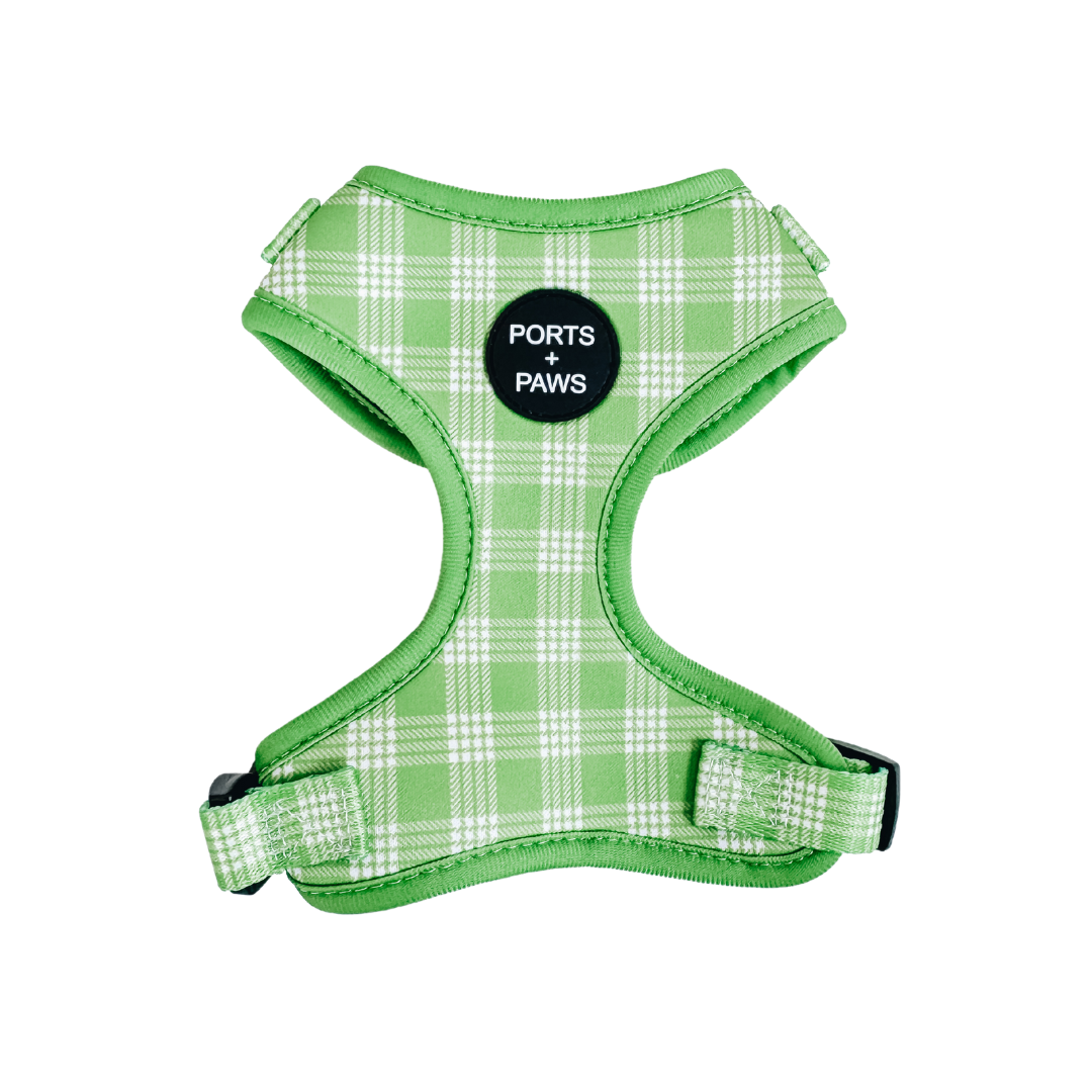 Adjustable Harness in Palaka Lime - Ports and Paws