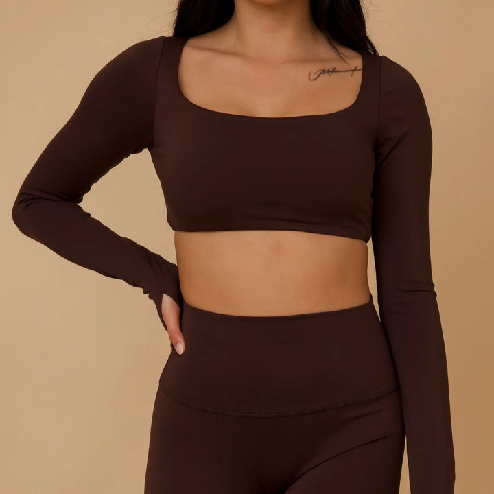 Long Sleeve Crop Top- Active by Teal