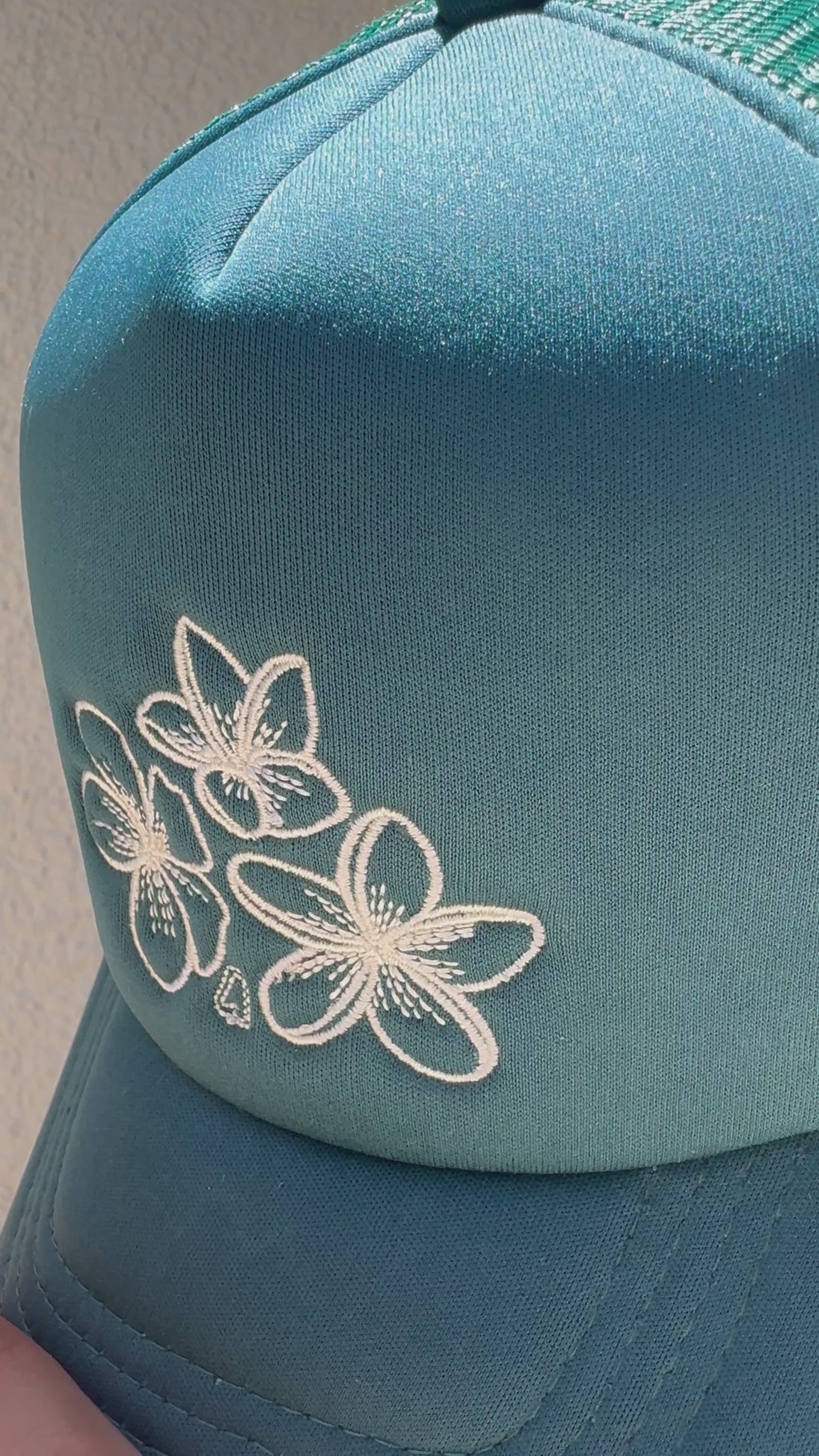 Embroidered Plumeria Trucker Hat - Shop Keiko x Tai Swim Anni Collab
