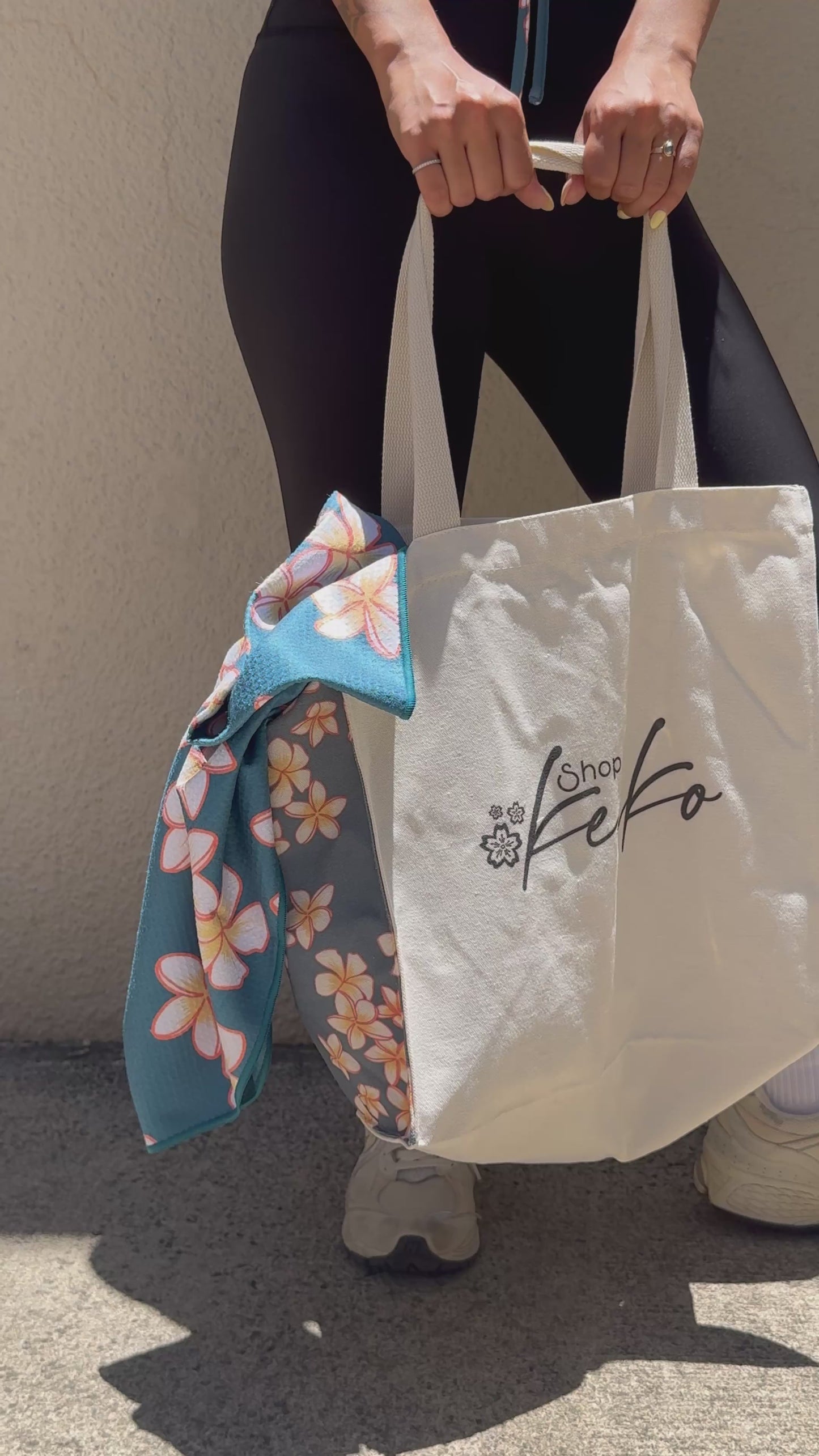 Plumeria Canvas Tote - Shop Keiko x Tai Swim Anni Collab