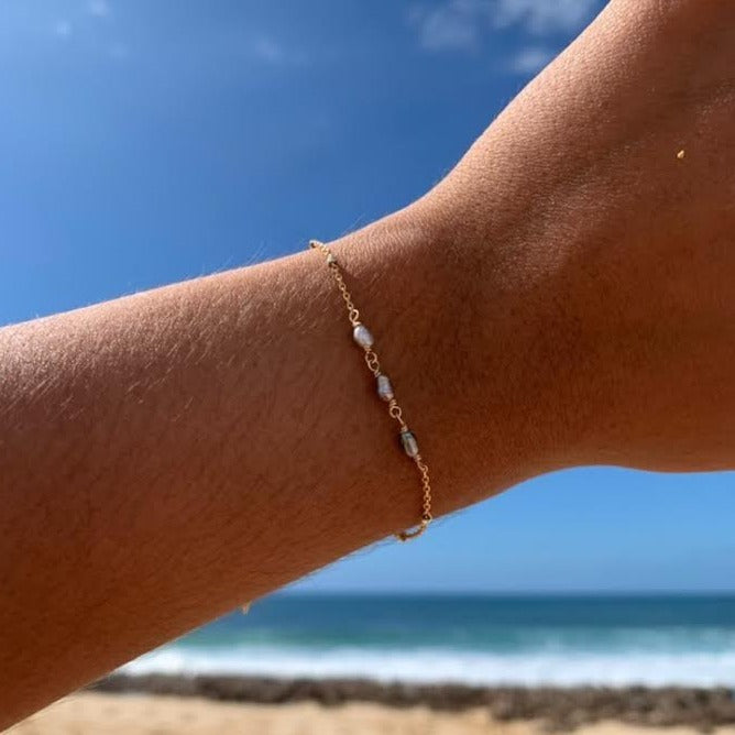 Triple Mini Keshi Bracelet