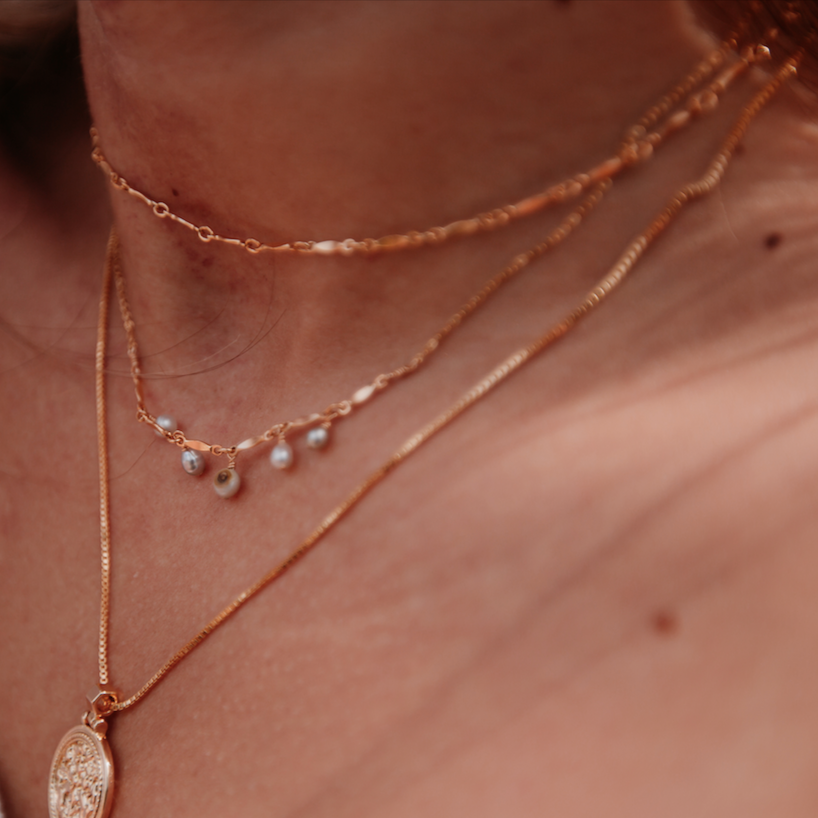 Flat Bar Chain Layering Necklace